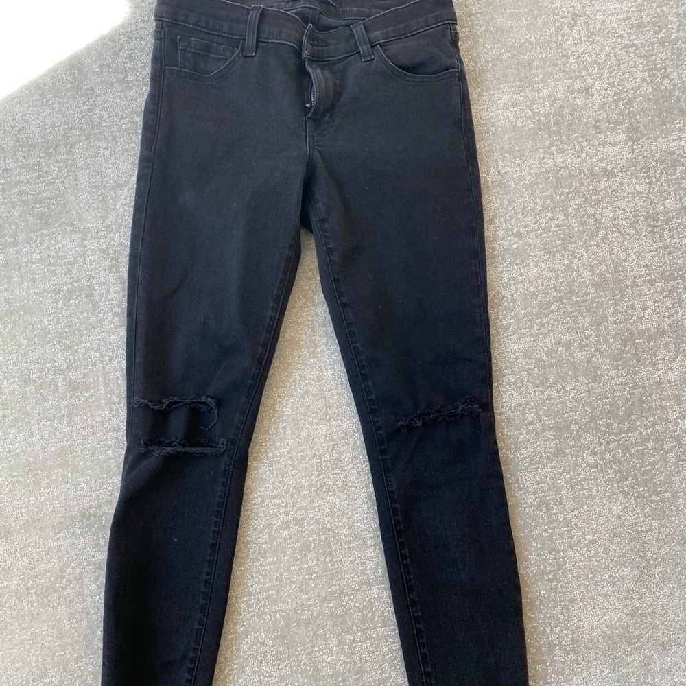 J brand cropped ripped skinny jeans